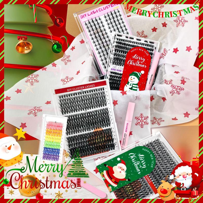 Eyelash Extension Kit, 1 Box Individual Lashes Clusters Diy Lash Extensions Kit & Lash Glue & Tweezers, Eyelash Bonding Tools, Eye Makeup Products for Women & Girls, Wispy Eyelash Clusters, Eyelashes Extension Kit