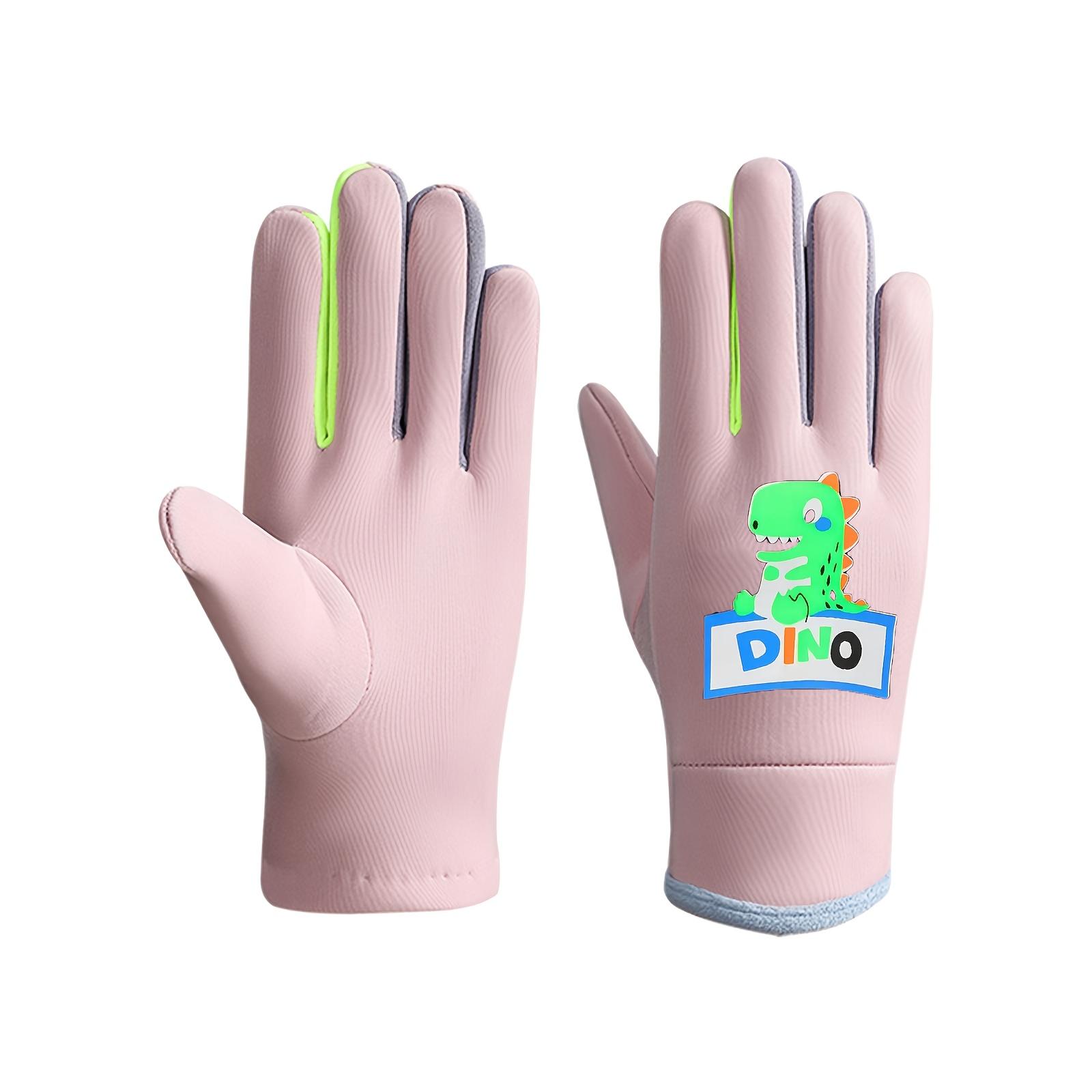 1 Pair Kids Winter Gloves - Thermal Insulated Cold Weather Gloves with Non-Slip Grip, Thickened Fleece-Lined Gloves for Boys & Girls Ages 3-9, Skiing, Cycling, Outdoor Activities - Easy-Clean (Hand Wash/Dry Clean) - Ideal Christmas/Back-to-School Gift, Wi
