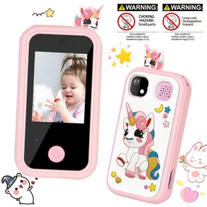 Kids Educational Learning Phone, 2.4” HD Touchscreen Toddler Play Phone with Dual Camera, Flashlight, Clock, 32GB SD Card, Shockproof Cartoon Case, Gift for Kids Age 3+
