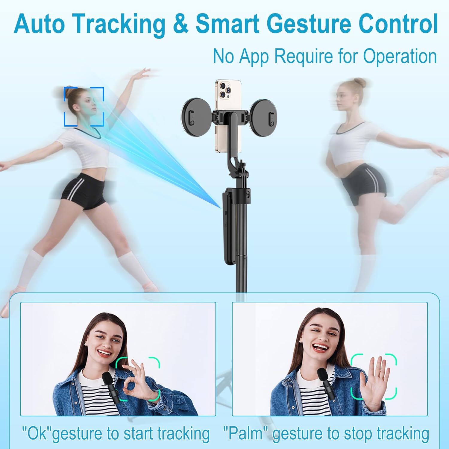 Vlogging Kit for /Android, 63"Auto   Tripod for  with Light, Microphones, Scrolling Remote Control for , Content Creator Kit for YouTube Starter Live Streaming