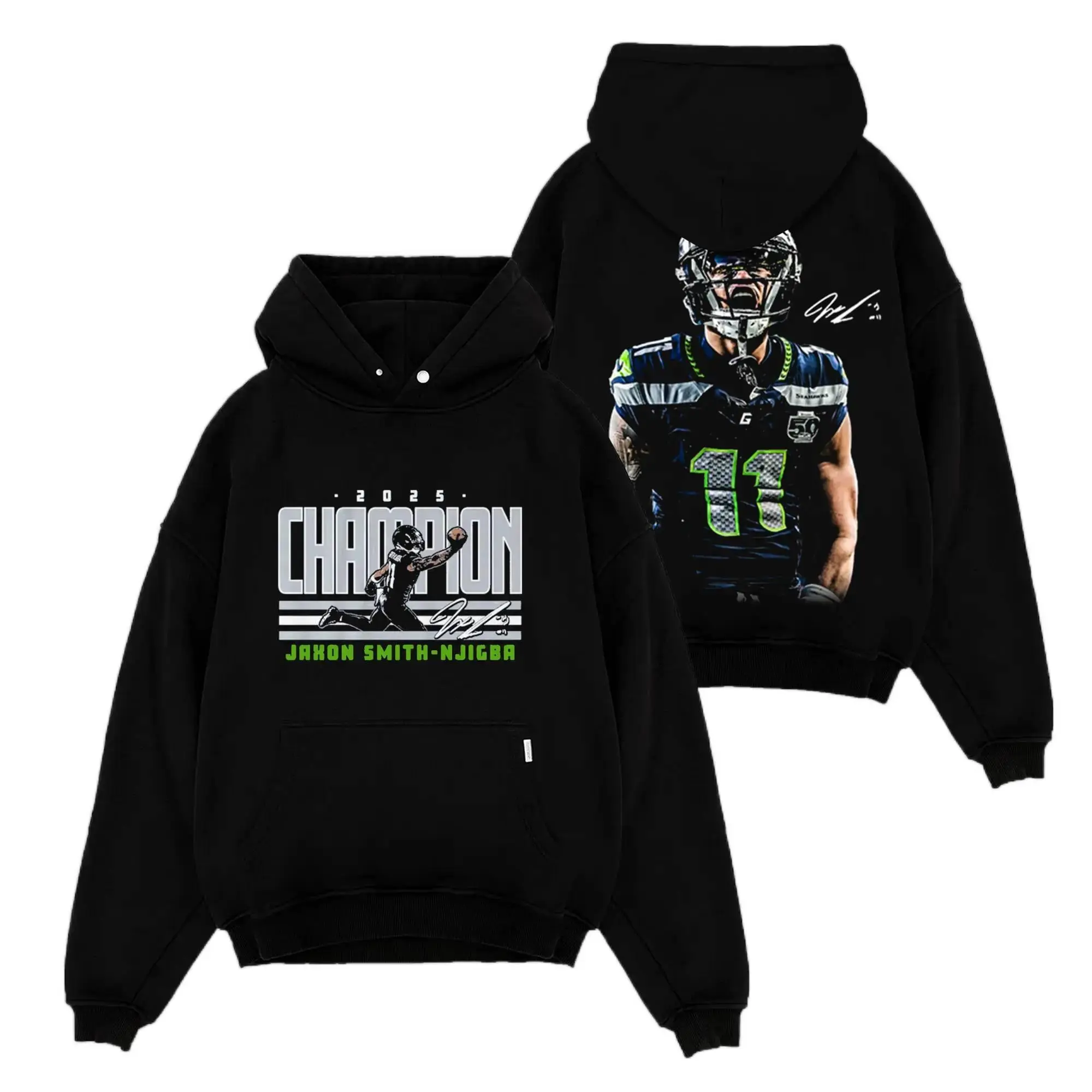 [Sale Up To 50%] Unisex Jaxon Smith-Njigba JSN Champion For 12th Man Premium Cotton Hoodie Sweatshirt T-Shirt (Made In US), JSN The 12s Fans Shirt, Game Day Outfits, Gift For Football Fans, Football Graphic Tee Hoodie