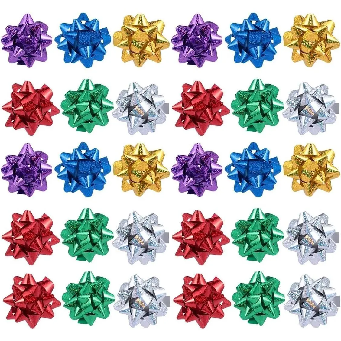 50 count Colorful 1 Inch  Bows Mini Christmas Bows Metallic  Bows Party Gifts Wrapping Adhesive Holiday Presents Bows for Valentine's Day,  Wrapping Supplies,  Wrap Bows, Decorations