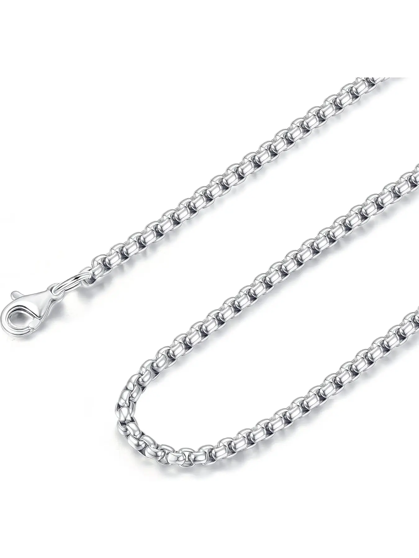 2-5mm Womens Mens Stainless Steel Cable Wheat Chain Link Necklace 16-36 Inch