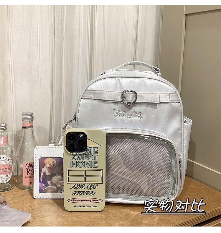 Y2K New Women Cute Ita Backpacks Lolita Girl Transparent Bag Fashion Shoulder Crossbody Bag Large Capacity DIY Display Knapsacks