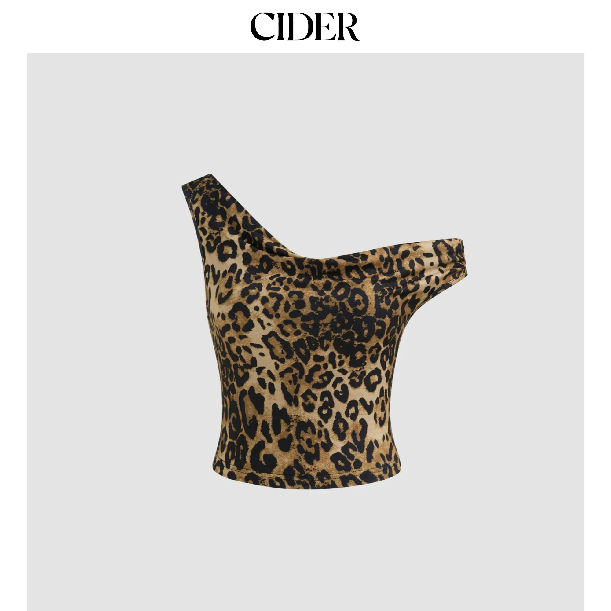 Cider [size 2-10] Asymmetrical Neck Leopard Crop Tank Top SummerWins SummerFinds