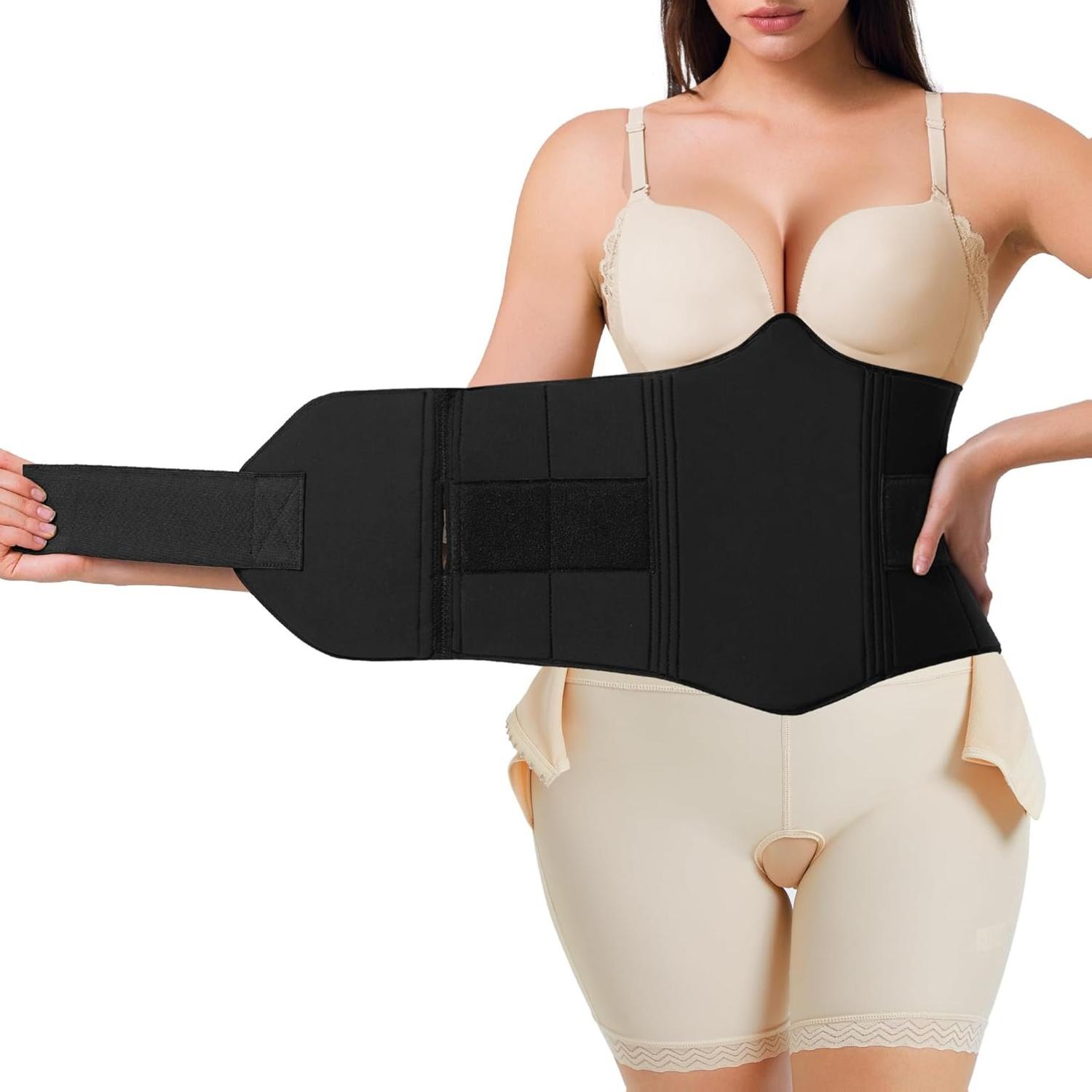 MUSE NOTE Women's Soft 360 Lipo Foam Ab Board - Post-Surgery Shapewear with Abdominal Compression, 360 All-Round Wrap, Elastic Stretch, Cotton Fabric, Adjustable Rubber Band, Seamless Discreet Fit for Tummy Tuck Recovery, Body Contouring, Pain Relief