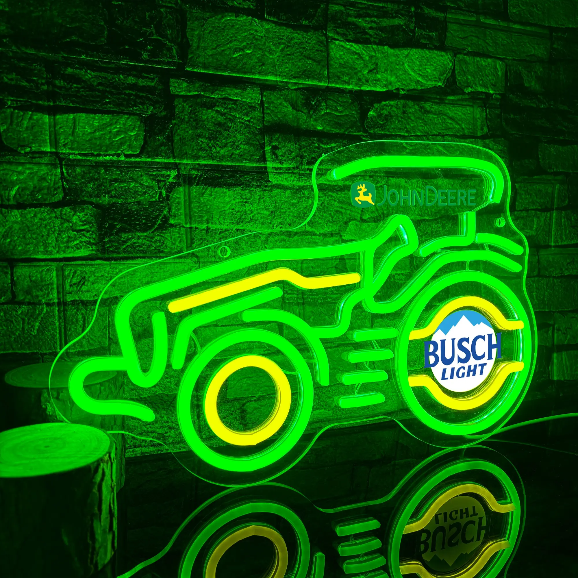 Tractor shaped wall mounted glowing neon light, USB powered LED wall decoration neon light, suitable for decorating farmhouse, farm, garage, factory corridor