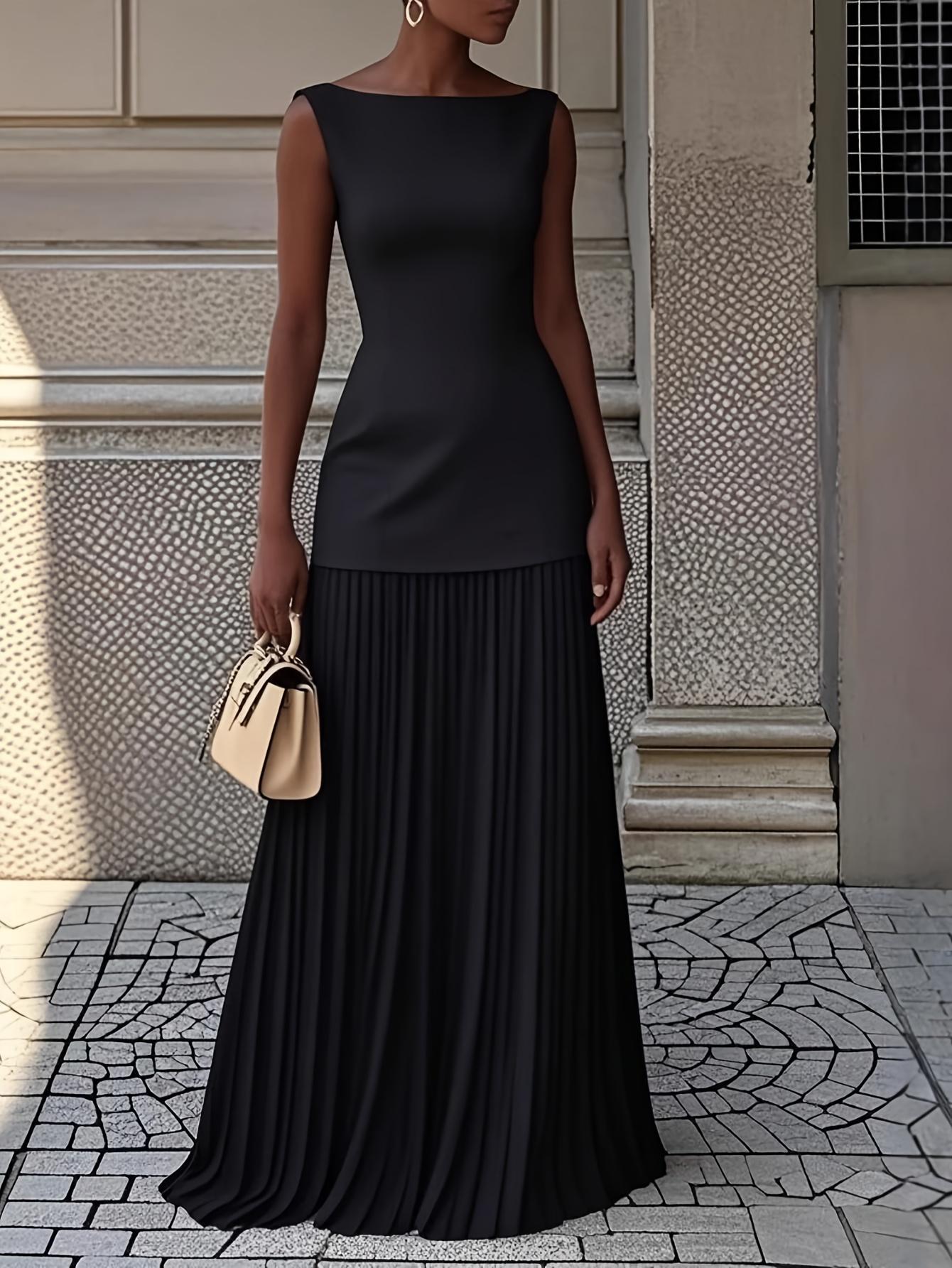 SYHAN 2026 Latest Elegant Two-Piece Sleeveless Vest Dress with Pleated Long Skirt Soft Spring Summer Gown Slim-Fitting Off the Shoulder Style Womenswear Clothes