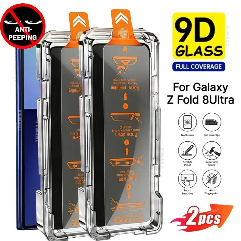 2026 1-2 Pcs For Samsung Galaxy Z Fold  7 6 5 4  Z Fold 8 Ultra One-click Privacy Dust free Installation HD Screen Protector Protective Tempered Glass