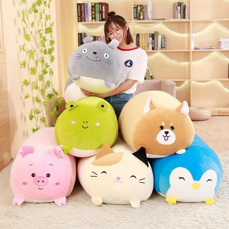 30CM Soft Animal Cartoon Pillow Cushion Cute Fat Dog Cat Totoro Penguin Pig Frog Plush Toy Stuffed Lovely kids Birthyday Gift