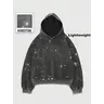 Rhinestone Glitter Unisex Spring Oversized Hoodies Sparkly Long Sleeve Shirts Party Hooded Sweatshirts Tops