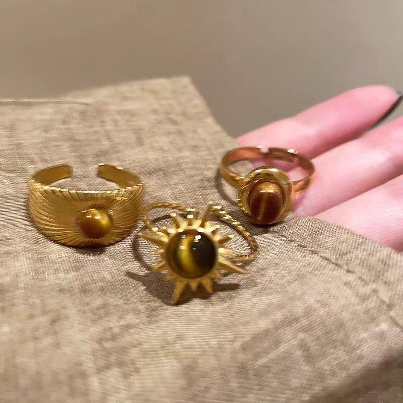Tiger's Eye Alloy Ring