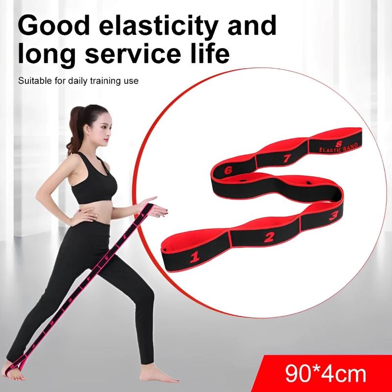 with 8 Sections Dance Resistance Band Yoga Stretching Pilates Fitness Digital Elasticity Elastic Stretch Training Tension Belt exercise  equipment Rotating mat strength gym