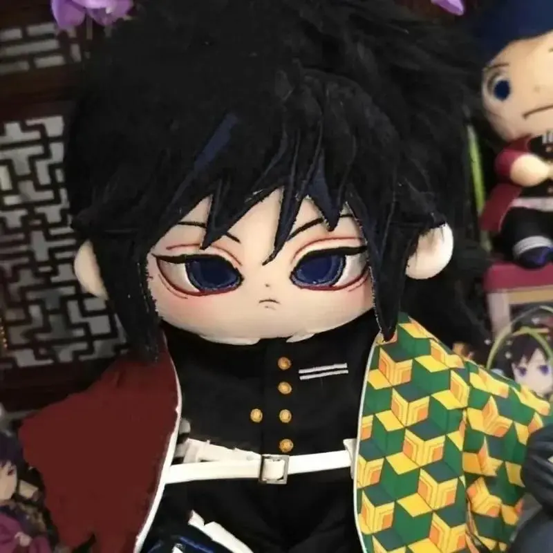 20cm Japanese Anime Demon Slayer Tomioka Giyuu Plush Doll, Unisex Cotton-Body Dress-Up Toy for Kids, Changeable Clothes Birthday Gift