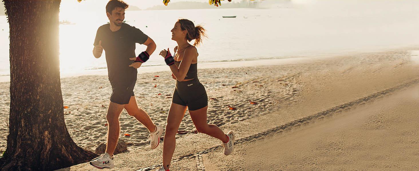 AGS Frelaxy Wrist Weights with Thumb Loops Lock for Men Women 1lb*2 2lbs*2 3lbs*2 Ankle Weights Weighted Gloves for Running Strength Training Yoga Walking Exercises