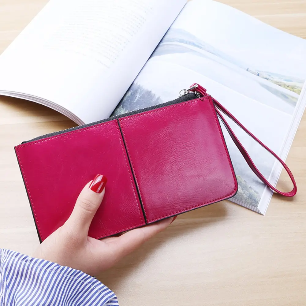 Women's Quilted Leather Wallet, High-Capacity Clutch Wristlet with Zip Closure, Multi-Card and Phone Holder with Detachable Strap, Clutch Purse, Small Wallet Pouch Women's Clutches & Wristlets