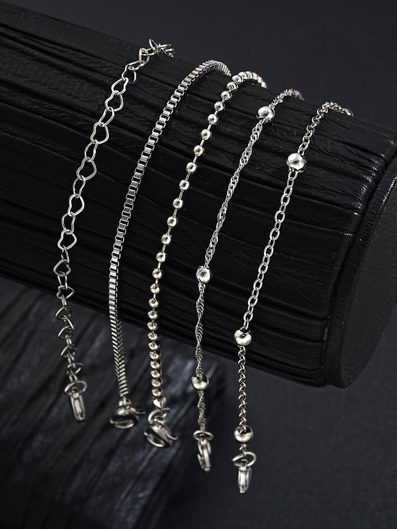 Simple Multi-layer Heart Design Link Bracelet, Personalized Bracelet for Women Jewelry, Stackable Bracelet, Fashion Accessories for Women & Men, Trendy Jewellery Accessories, Trendy Stack Bangle