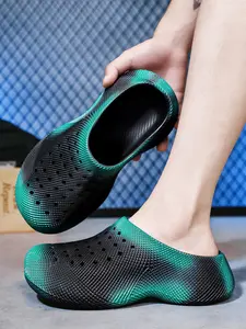 Summer slippers, breathable, non-slip, casual, waterproof, wear-resistant, hole shoes, 3D printing, fashion commuter student sandals and slippers