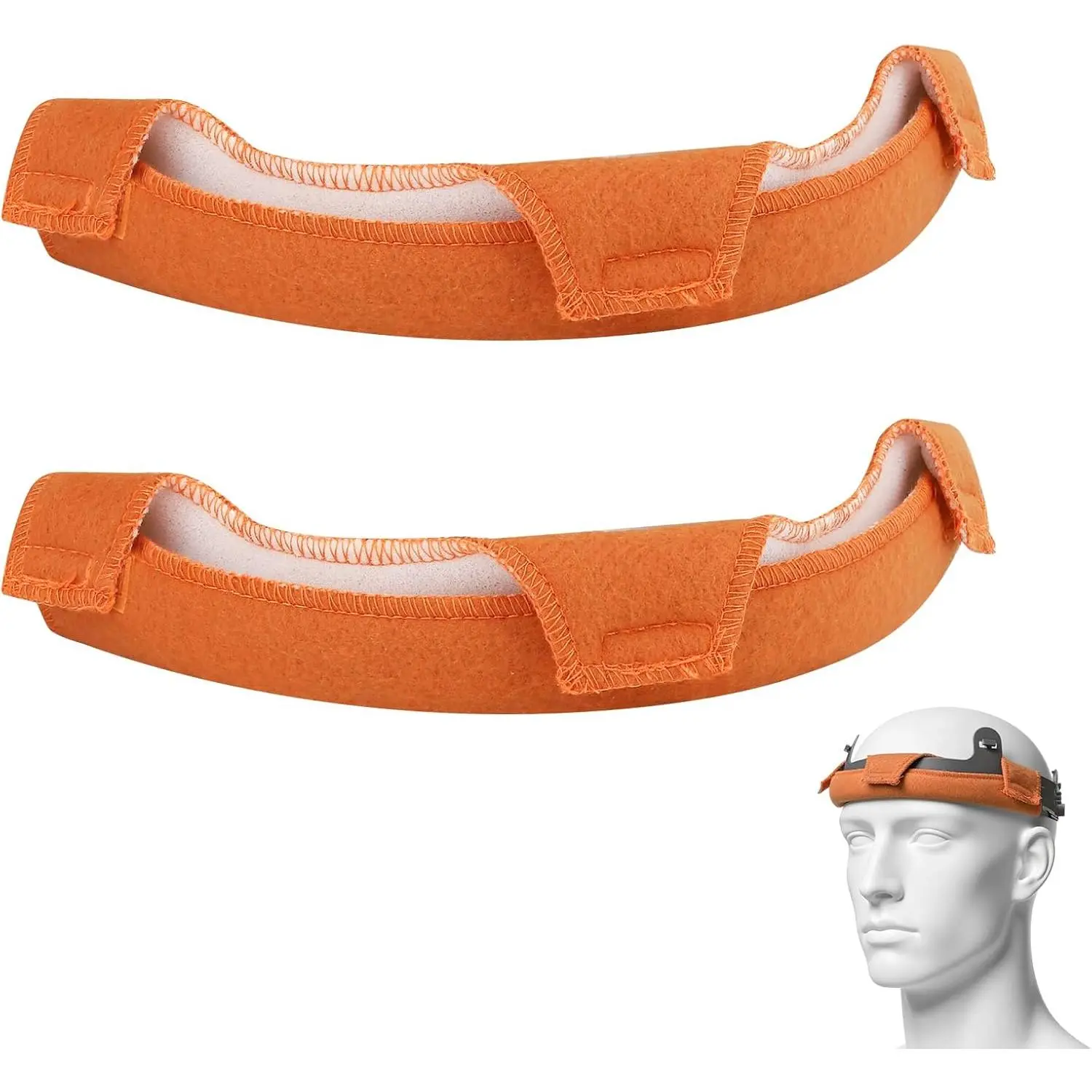 6 PCS Hard Hat Liner, Hard Hat Sweatband, Washable Hard Hat Sweatband, Reusable Flame Retardant Cotton Hard Hats Sweat for Chainsaw Helmet, Hard Hat Liner Replacement, Welding Helmet