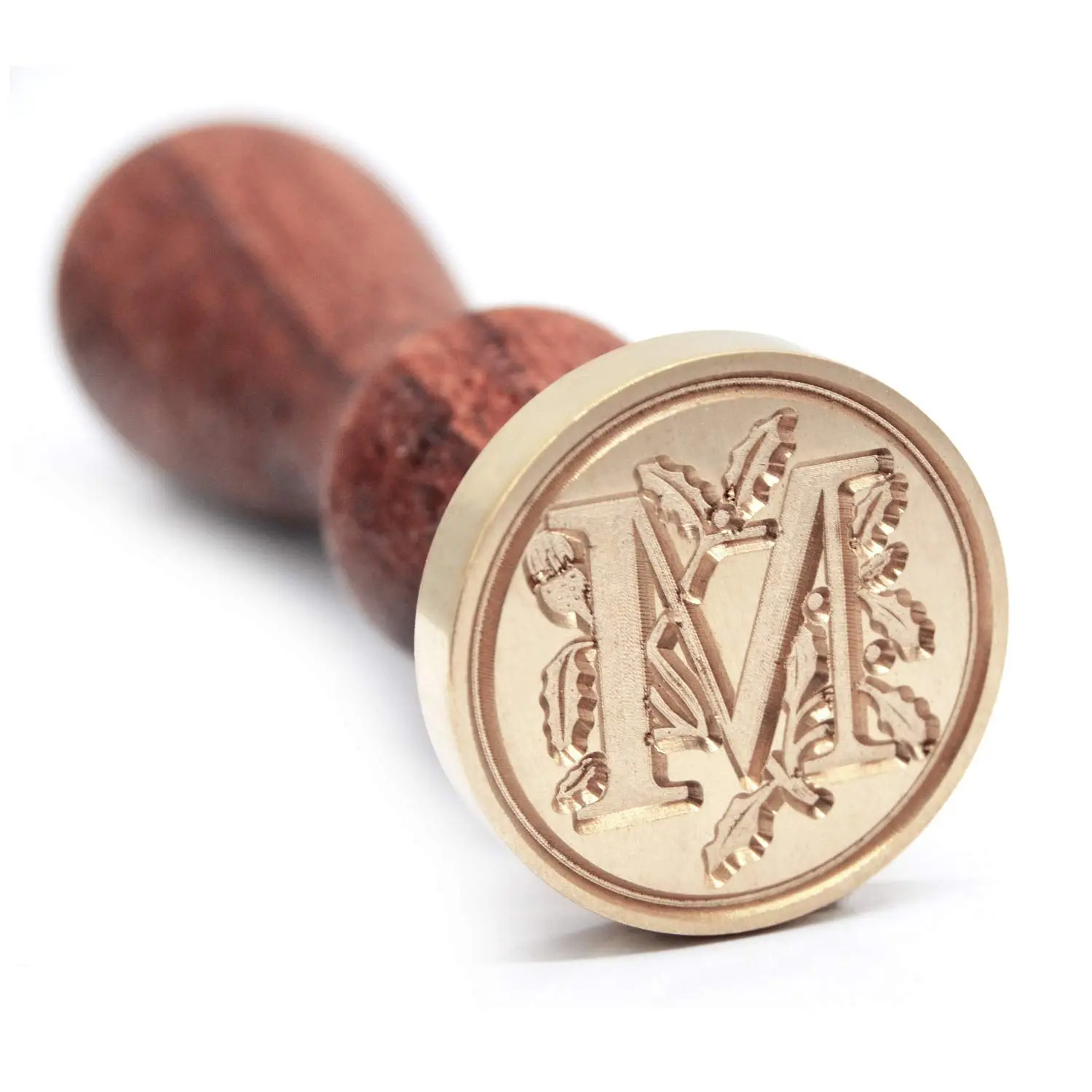 Medieval Initial Alphabet Wax Seal Stamp Letter M | Brass Head with Wooden Handle for Thanksgiving Cards, Envelopes, Gift Wrap, Wedding Invitations, Party Favors, Christmas Cards