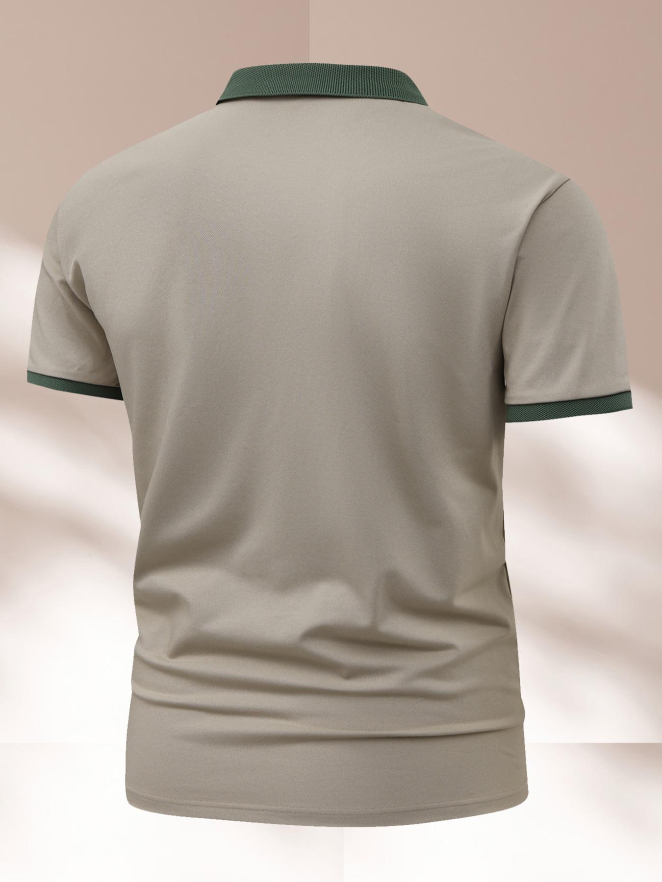 Men's Regular Fit Letter Print Shortsleeve Polo Shirt, Casual Short Sleeve Collared Top for Summer, Fashion Men's Clothes for Daily Wear, Menswear, Smooth Casual Fit Chic Fashion Casual, Golf Shirt