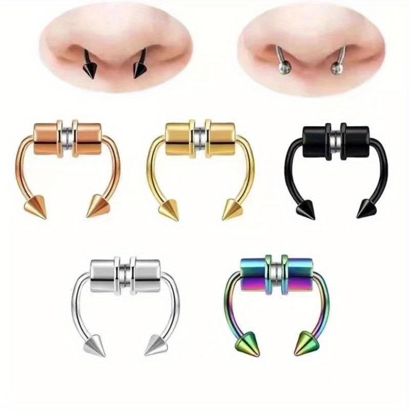 1/2/5 count  Stainless Steel Magnetic Septum Nose Ring, Body Jewelry for Men