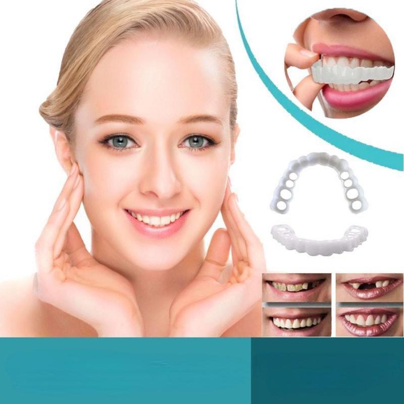 Perfect Fit Teeth  Fake Tooth Cover Snap On Silicone Smile Veneers Teeth Upper Beauty Tool Cosmetic Teeth Free shipping