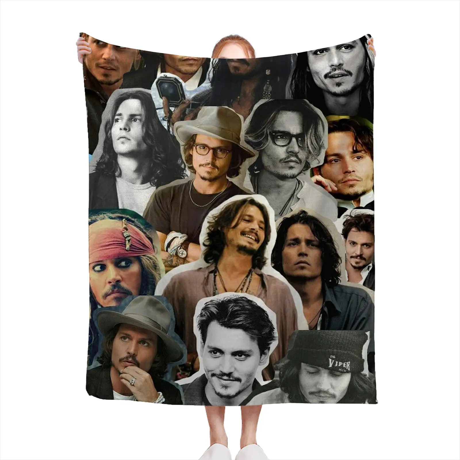 Soft Cozy Throw Blanket Polyester Johnny Depp Collage Print Lightweight Decorative Sofa Bed Cover Gift For Fans2607230319