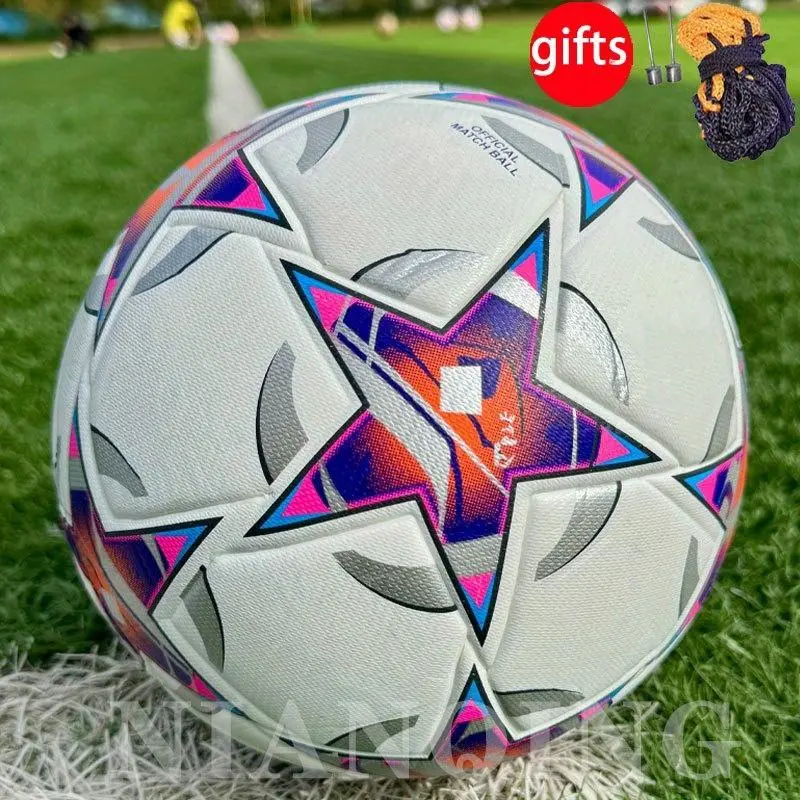 1pc Classic Seamless Thermal Bonding Size 5 Soccer Ball Premium Faux Leather Anti-Slip Wear-Resistant High Elastic Soft Foot-Friendly Non-Burst Indoor/Outdoor Universal Football for Adult Training, Competition, And Professional Use