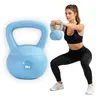 Soft Vinyl Kettlebells - 10lb/15lb/20lb Weights for Lifting, Strength Training Gear, Exercise Fitness Equipment, Fitness Exercise Accessories with Smooth Anti-Slip Surface, Secure Handle, Quiet, Scratch-Resistant, Shock-Absorbing Home Gym Tools