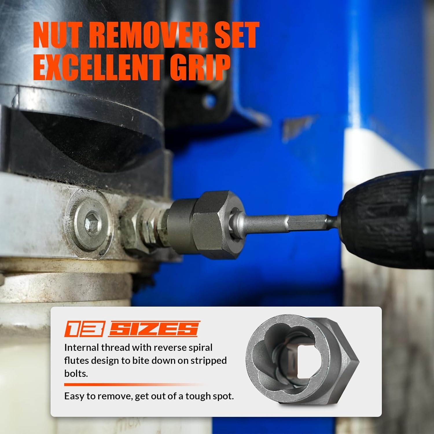 49 count Bolt Extractor Kit with Left Hand Drill Bit, Screw Extractor Set Heavy Duty, Bolt Extractor & Reverse Drill Bit Easy Out Damaged Nuts Stripped Screw with Portable Case  Mens