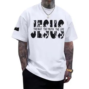 Christian Jesus Faith Shirts for Men God Religious Cross Bible Verse Inspirational Shirt Oversized Graphic Tees Tops(Gift)