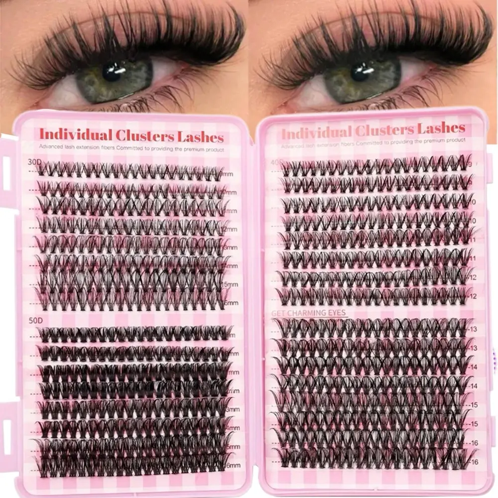 640pcs Lash Extension Kit, D Curl Individual Lashes, Fluffy Style, 9-16mm Mixed Length, Beauty Tools, Lash Clusters, Diy Cluster Lash