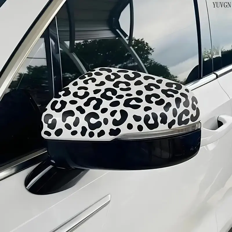 Classic Leopard Print Car Sticker for Side Mirrors, Waterproof & Decorative Universal Auto Exterior Styling Accessory, Stick-On