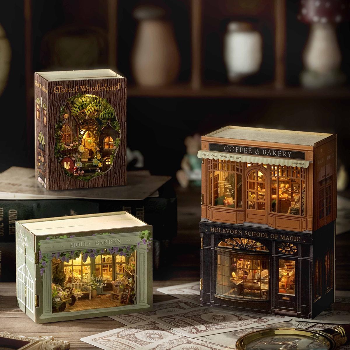 Fantasy Magic Cube Series DIY Miniature Dollhouse Cabin, 1 Box Wooden Handmade 3D Puzzle Model Toy and Creative Home Bedroom Decoration Fantasy Magic Cube Series DIY Miniature Dollhouse Cabin, 1 Box Wooden Handmade 3D Puzzle Model Toy and Creative Home Bedroom Decoration