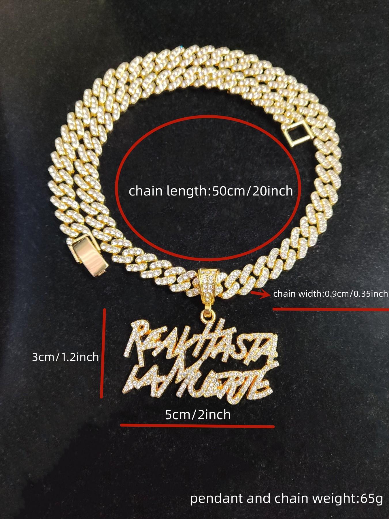 Fashion Letter Detail Pendant Cuba Necklace for Men & Women, Zinc Alloy Hip Hop Jewelry for Party, Club, Matching Punk Accessories As Gift for Women & Men