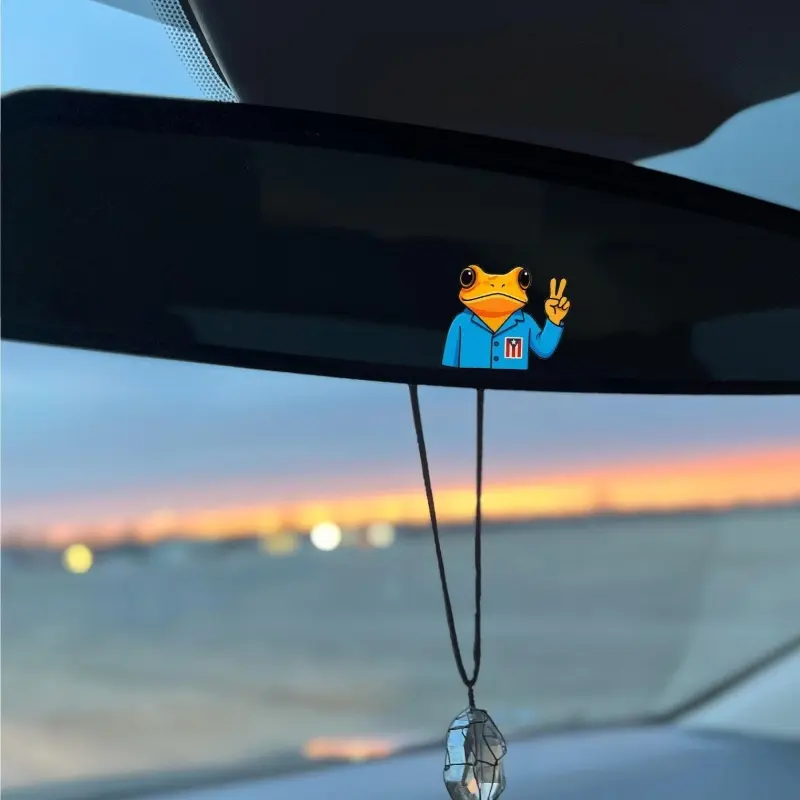 3/5PCS  Cute Cartoon Frog Car Stickers Are Waterproof, Durable, High-quality, Suitable for Car Rear-view Mirror Bumper, Creative and Cute Quality Body Decoration Stickers, Vehicle Exterior Modification Accessories, The Best Choice for Holiday Gifts