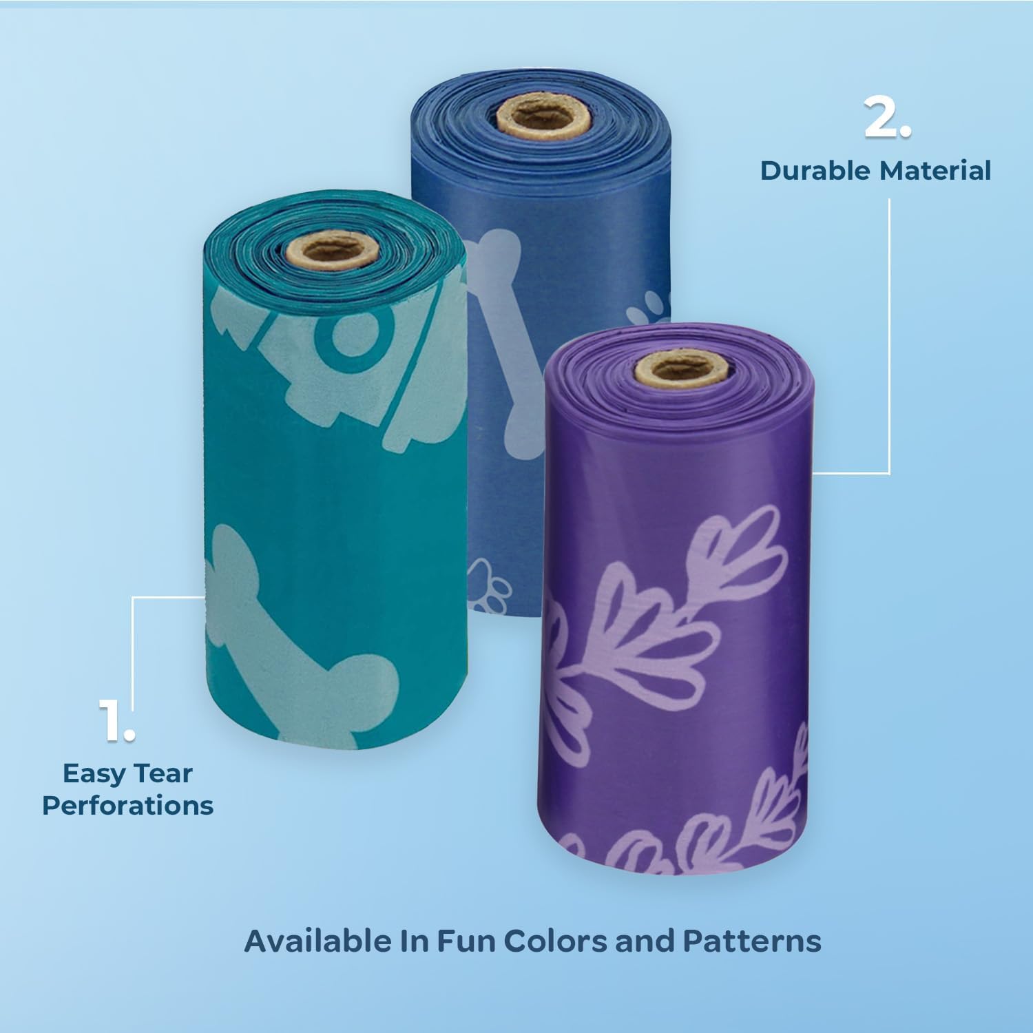 Dog Poop Bags for Waste 150 Bags Leak Proof & Tear Resistant, Multi-Pack with Assorted Colors for Outdoor Puppy Walking and Travel
