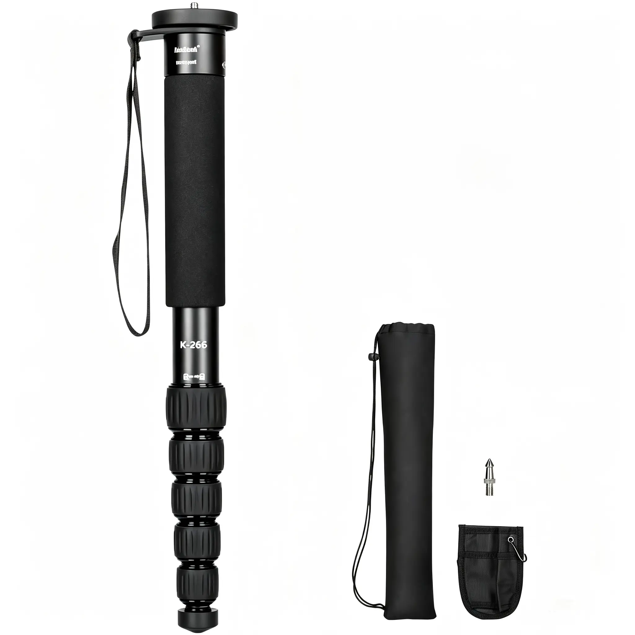 6-Section Monopod Compact Portable Photography Aluminum Alloy Unipod Stick (K-266 Black)