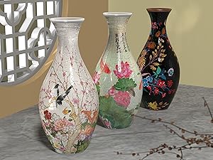 3D Puzzle Vase Unique Flower Vase Made by 160 Curved Plastic Puzzle Pieces House Warming Gift for Flower Arrangements and Home Decoration - [S1034] (Classic, Colorful Leaves)