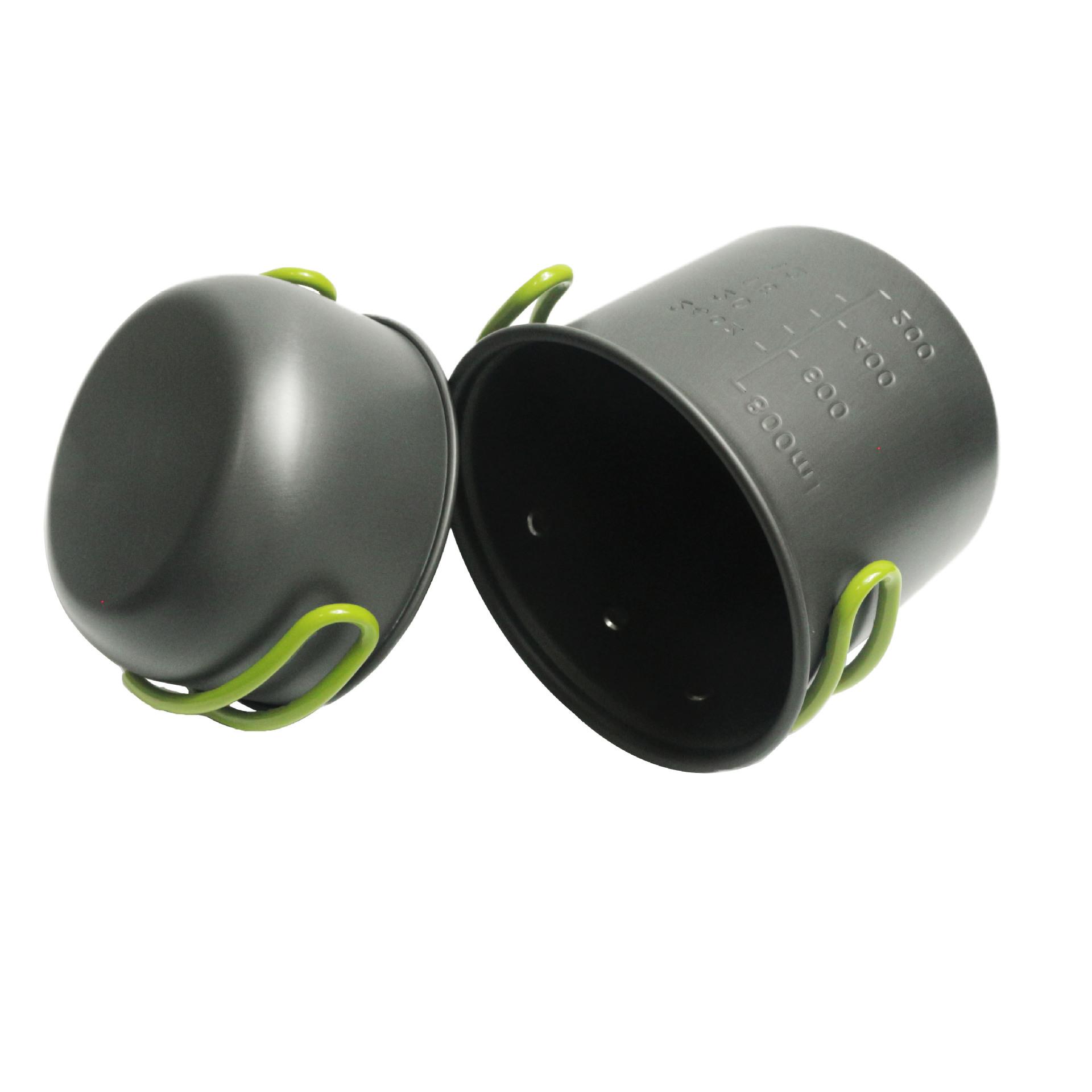 Portable Camping Cookware Set for 1-2 Person, Lightweight Non-Stick Camping Pot & Pan Set with Camping Utensils for Backpacking, Hiking, and Picnic