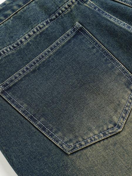 Men's Vintage Washed Denim Jeans, Simple Basic Casual Loose-Fit Style, American Trend Streetwear, Cotton Fabric, All Seasons Wear