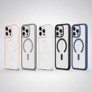 1800G Powerful MagSafe Magnetic Case for iPhone 17/16/15/14/13 Pro Max, 2-in-1 Anti-Yellowing Hard Acrylic Transparent Back, Ultra-Thin Naked Feel Shockproof Soft TPU Cover, Military-Grade Drop Protection Full Wrap Phone Case