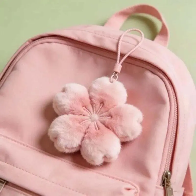 2026 Sakura Series Plush Keychain, Cute Kawaii Doll Bag Charm with Soft Healing Design, Aesthetic Backpack Pendant Decoration for Girls, Girlfriend Gift, Birthday Present and Two Pack Accessories