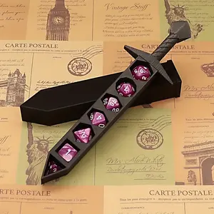 Unique Dice Sword Set in Assorted Colors – Perfect for RPG & Tabletop Gaming, Fits Standard 22mm Dice, Creative Collectible for Dice Lovers & Gamers, Fantasy Collector Vibe