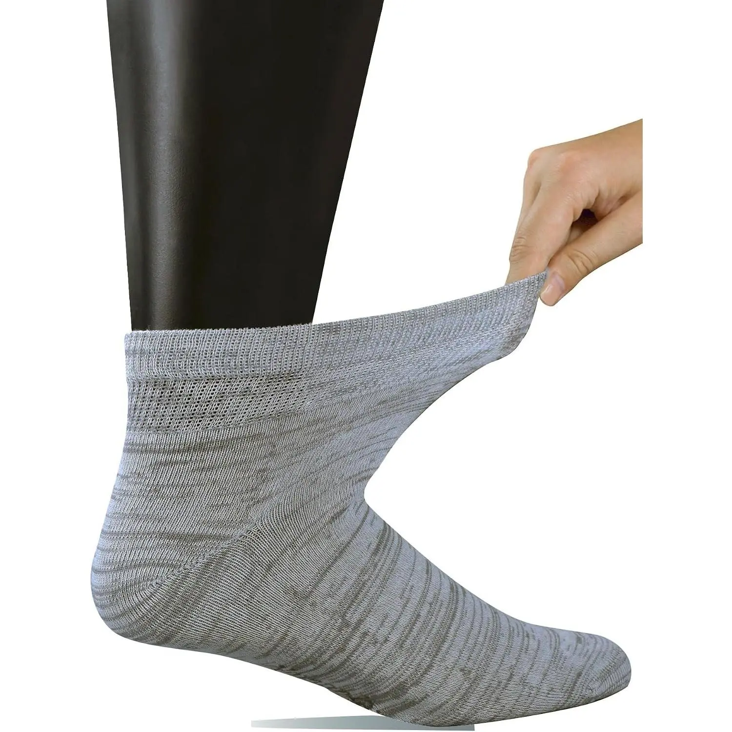 Men's Wide Stretch Ankle Diabetic Socks with Seamless Toe, 5 PairsGift