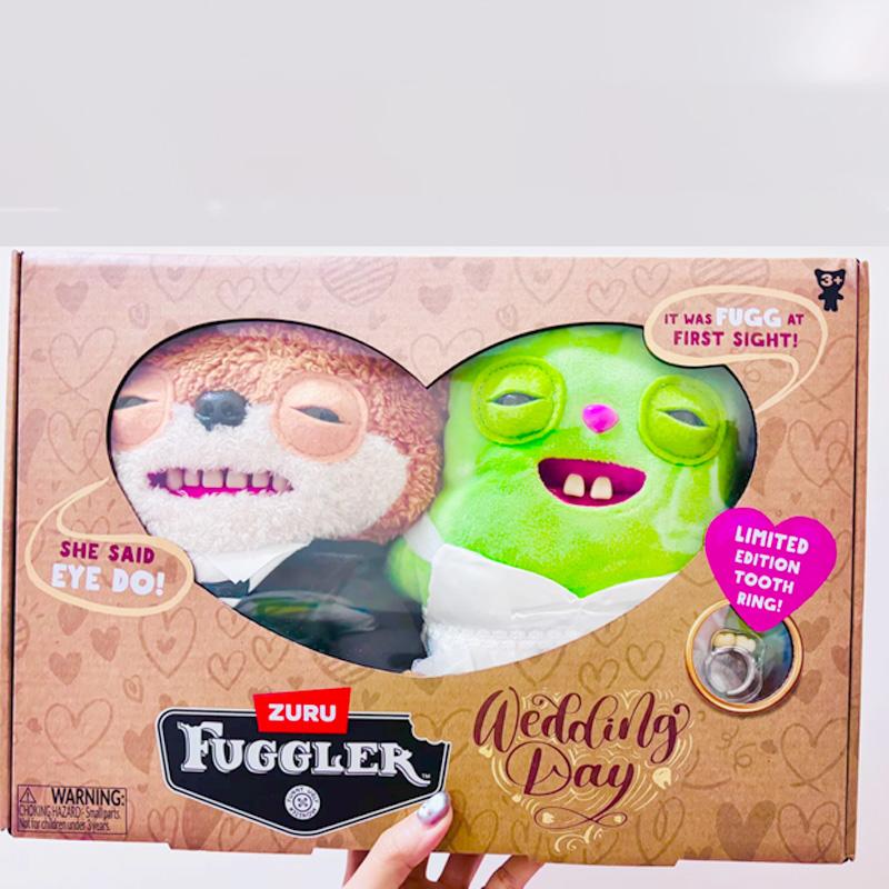 2026 New Fuggler Wedding Theme Ugly-Cute Monster Plush Toy | Funny Toothy Stuffed Doll | Trendy Collectible, Desk Decor & Gift