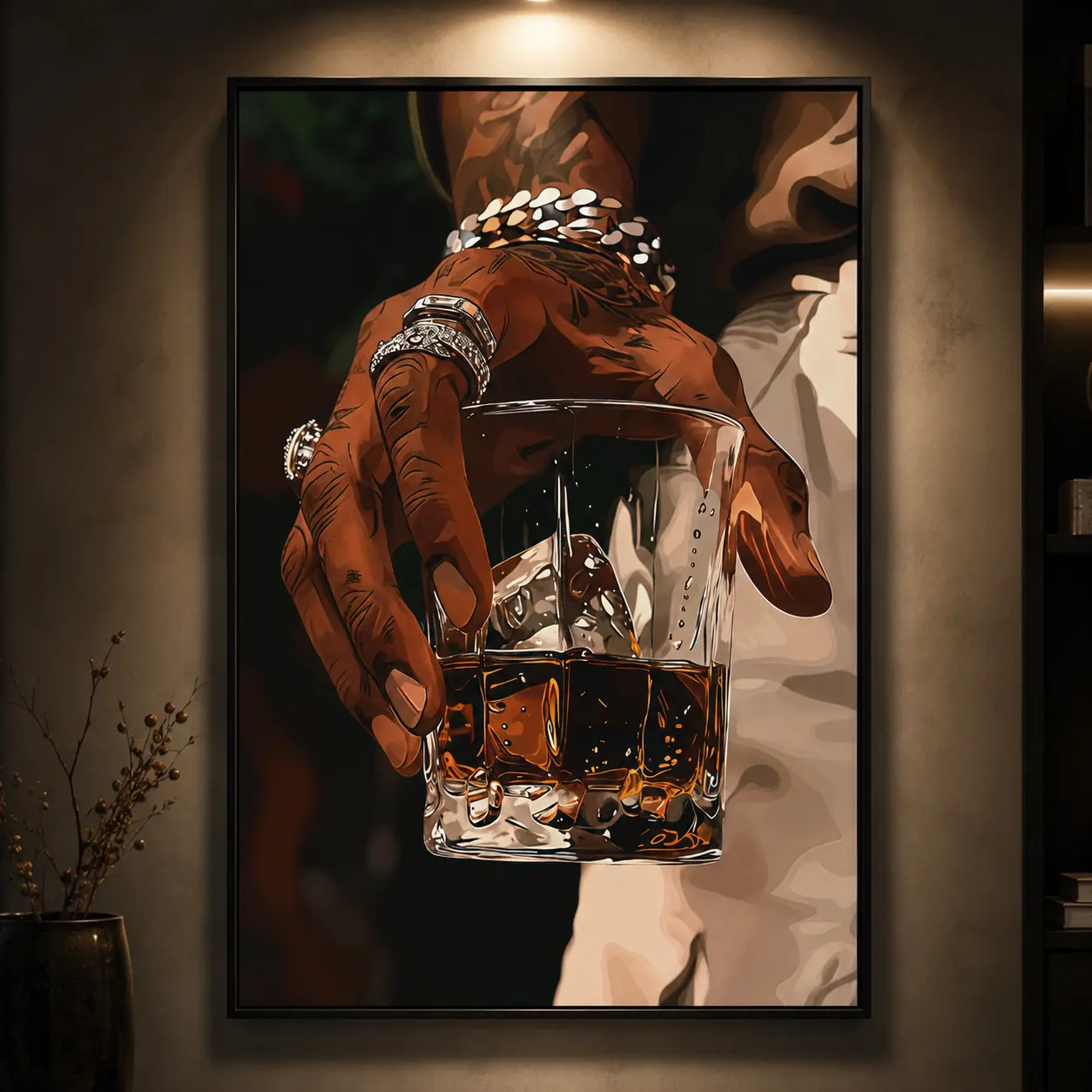 Black Man Canvas Wall Art Poster, Modern Artistic Decor Print, Urban Style Artwork, Contemporary Portrait Wall Decor for Living Room, Office, Bedroom, Stylish Home Decoration, Modern Interior Art Gift