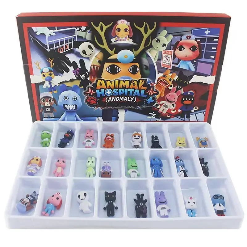24-Day Horror Animal Hospital Blind Box Calendar, Room Decor Figurines, Halloween & Christmas Gifts, Kids' Favorite Collectibles