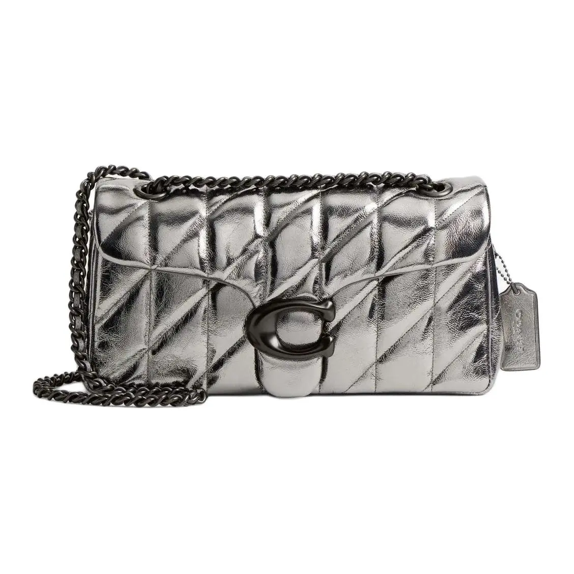 COACH Tabby 26 Crossbody Shoulder Bag for Women – Classic Logo Hardware, Magnetic Snap Closure, Lambskin Leather, Medium Size, Smoke Grey